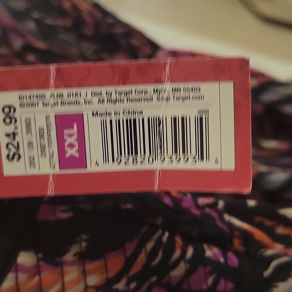 XXL Xhileration black, white, orange, and red colored dress. 100% polyester. - Picture 4 of 9